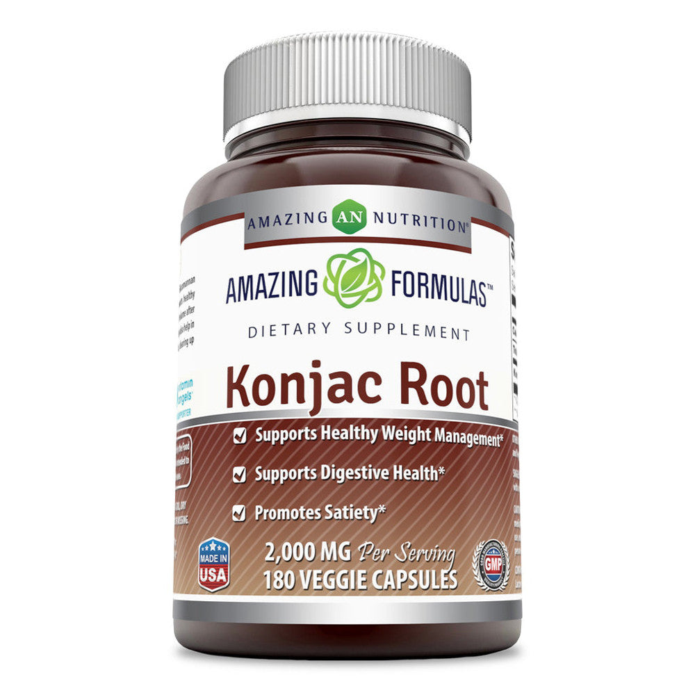 Amazing Nutrition Amazing Formulas Konjac Root 2000 Mg Per Serving Of 3 Veggie Capsules, 180 Ea